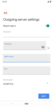 Press the field below 'Port' and key in 25.