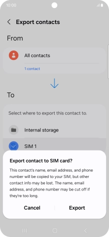 Press Export.