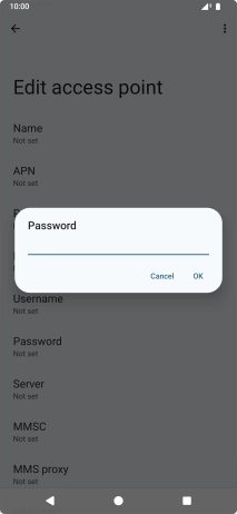 Key in password and press OK.
