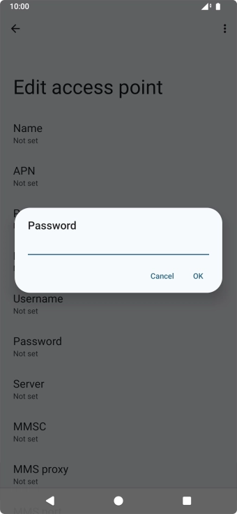 Key in password and press OK.