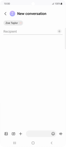 Press the text input field and write the text for your picture message.