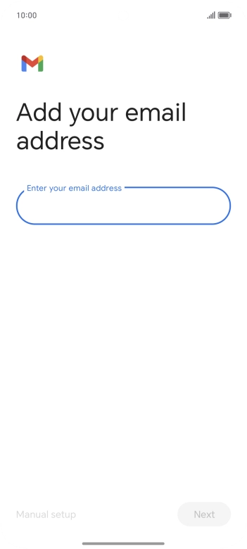 Press the field below 'Enter your email address' and key in your email address.