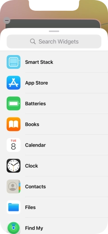 Press the required widget.