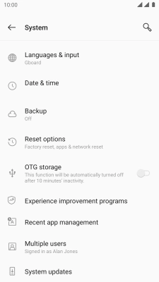 Press System updates. If a new software version is available, it's displayed. Follow the instructions on the screen to update the phone software.