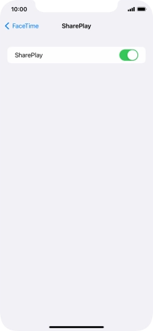 Press the indicator next to 'SharePlay' to turn the function on or off.
