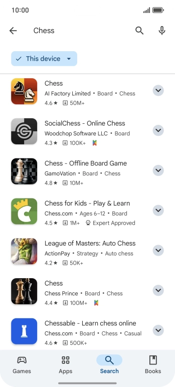 Press the required app.