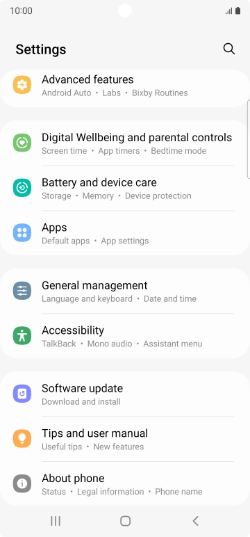 Press Software update.