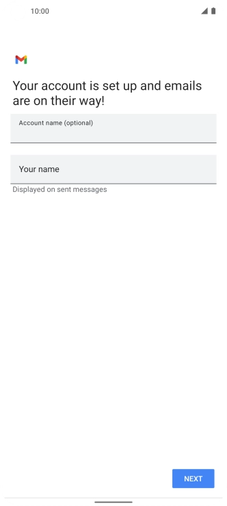 Press the field below 'Account name (optional)' and key in the required name.