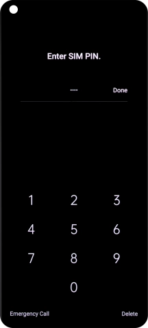 Key in your SIM PIN and press Done. The default SIM PIN is 0000.