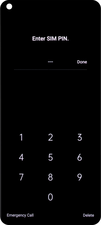 Key in your SIM PIN and press Done. The default SIM PIN is 0000.