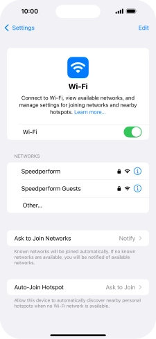 Press the required WiFi network and key in the password for the WiFi network.