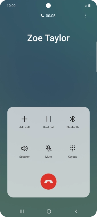 Press the end call icon.