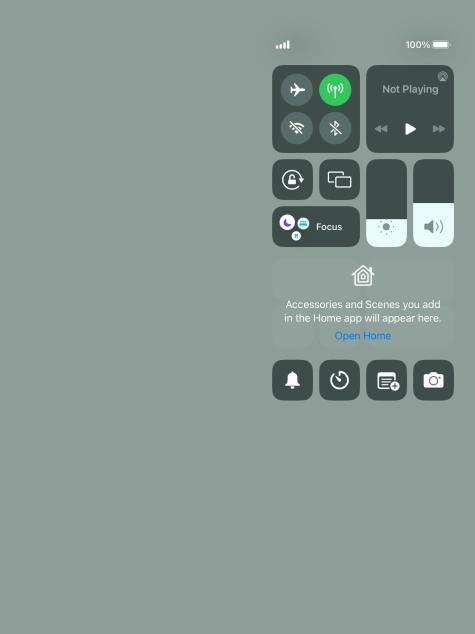 Press the flight mode icon to turn the function on or off.