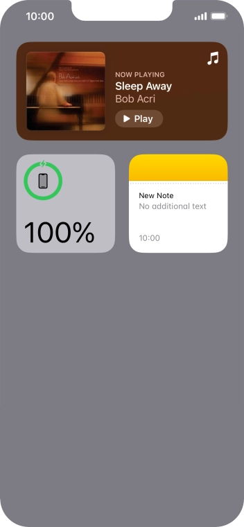 Slide your finger up or down on the screen to see more widgets. Slide your finger up or down on the screen to see more widgets.