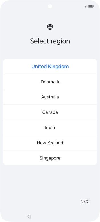 Press the required country or area.