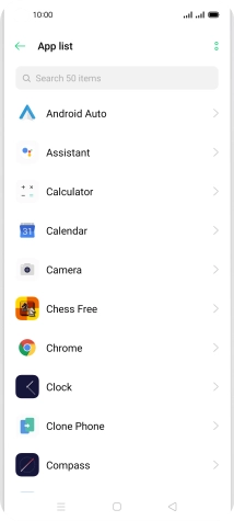Press the required app.