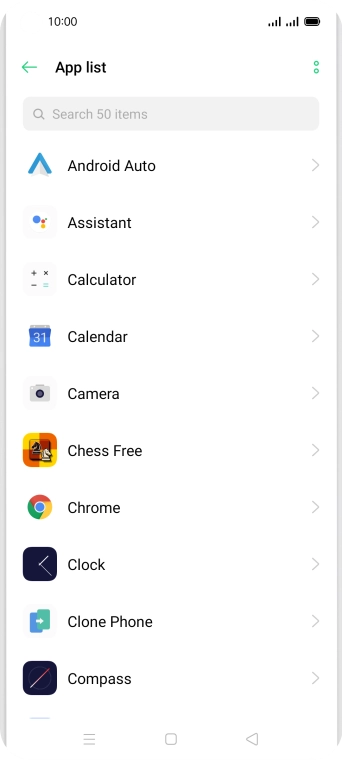 Press the required app.