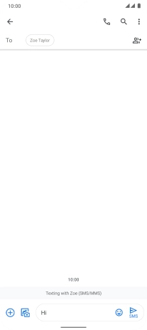 Press the send icon when you've finished your text message.