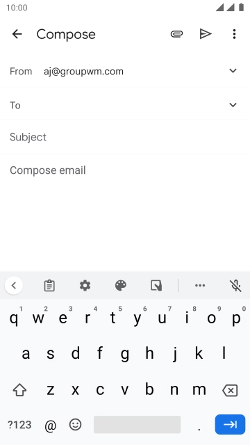 Press the field next to 'To' and key in the first letters of the recipient's name. Press the field next to 'To' and key in the first letters of the recipient's name.