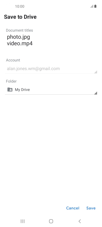 Press the field below 'Folder' and go to the required folder.