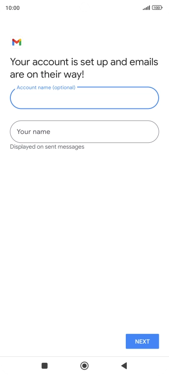 Press Your name and key in the required sender name.