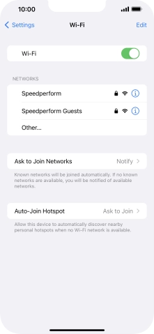 Press the required WiFi network and key in the password for the WiFi network.