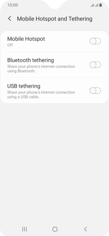 Press Mobile Hotspot.