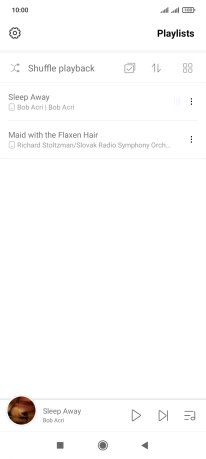 Press the required audio file.