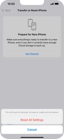Press Reset All Settings.