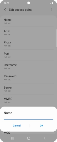 Key in O2 UK Internet and press OK.