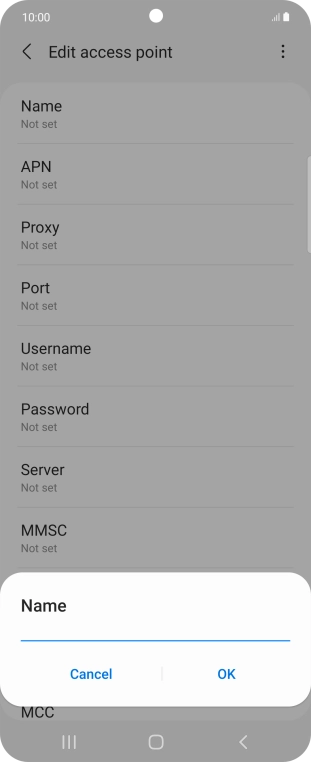 Key in O2 UK Internet and press OK.