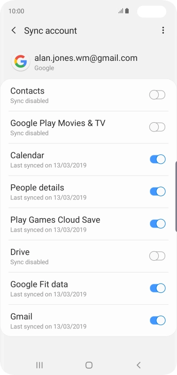 Press the indicator next to 'Contacts' to turn on the function.