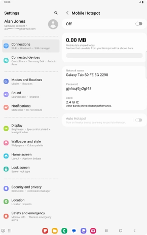 Press the field below 'Network name' and key in the required name.