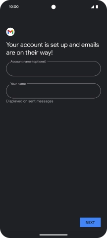 Press the field below 'Account name (optional)' and key in the required name.