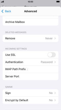 Press the indicator next to 'Use SSL' to turn on the function.