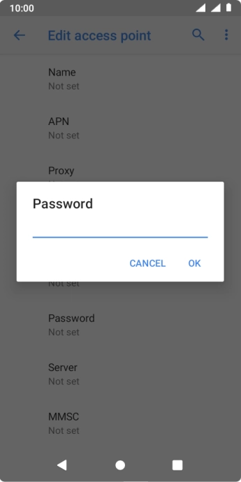 Key in p and press OK. Key in p and press OK.