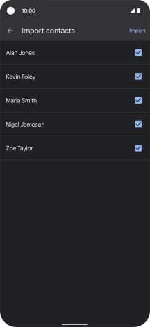 Press the fields next to the required contacts.