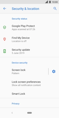 Press Screen lock and key in the current phone lock code.