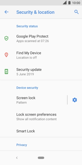Press Screen lock and key in the current phone lock code.