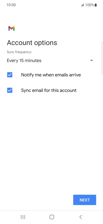 Press the drop down list below 'Sync frequency:'. Press the drop down list below 'Sync frequency:'.