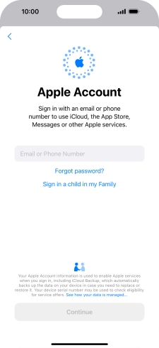 Press Email or Phone Number and key in the username for your Apple ID.