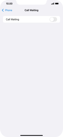 Press the indicator next to 'Call Waiting' to turn the function on or off.