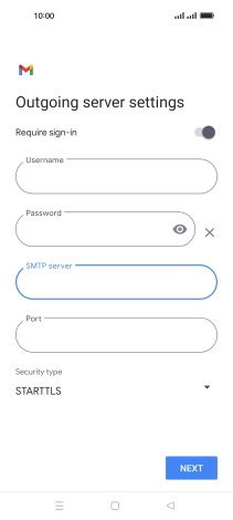 Press the field below 'Port' and key in 25.