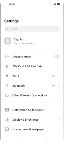 Press Wi-Fi.