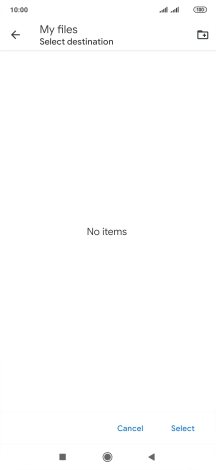 To create a new folder, press the new folder icon and follow the instructions on the screen to create a new folder.