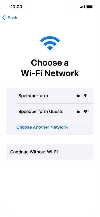 Press the required WiFi network. Press the required WiFi network.