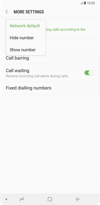 Press Show number to turn on caller identification.