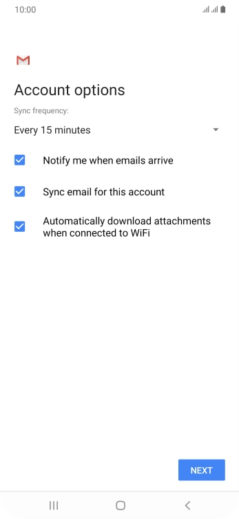 If this screen is displayed, you email account has been recognised and set up automatically. Follow the instructions on the screen to key in more information and finish setting up your phone. If this screen is displayed, you email account has been recognised and set up automatically. Follow the instructions on the screen to key in more information and finish setting up your phone.