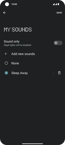 Once you've found a ring tone you like, press SAVE.
