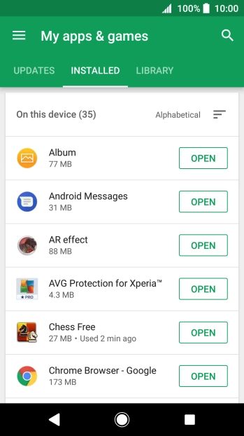 Press the required app.